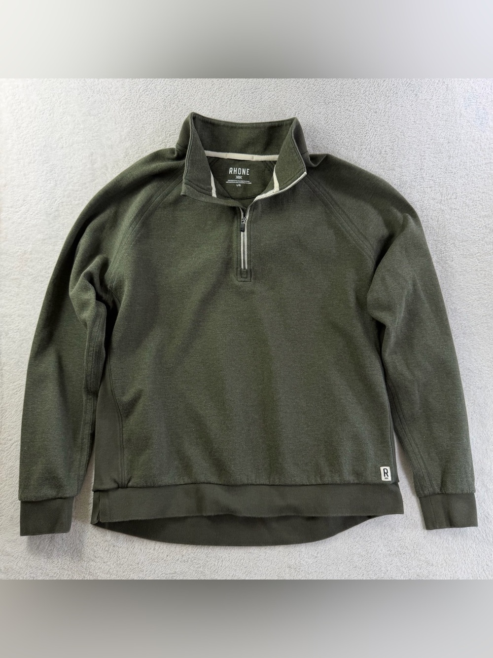 Rhone Heritage Midweight 1/4 Zip Pullover Men’s L Olive Green